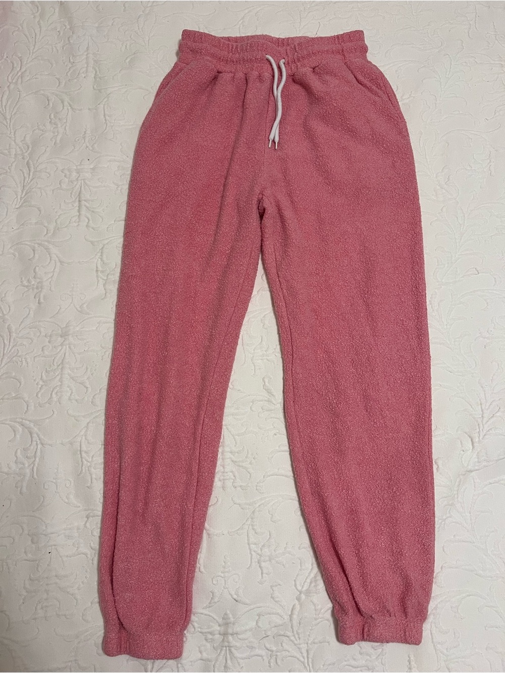 Simply‎ Southern Pink Terry Cloth Lounge Joggers size M
